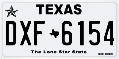 TX license plate DXF6154