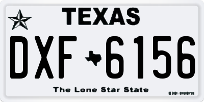 TX license plate DXF6156