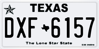 TX license plate DXF6157