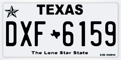TX license plate DXF6159