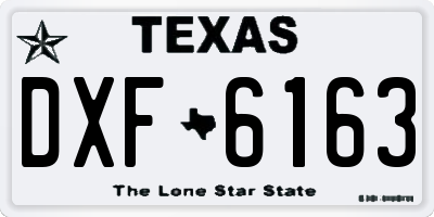TX license plate DXF6163