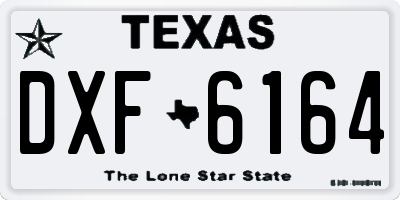 TX license plate DXF6164