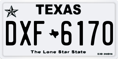 TX license plate DXF6170
