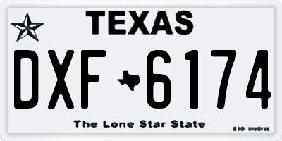 TX license plate DXF6174