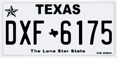 TX license plate DXF6175