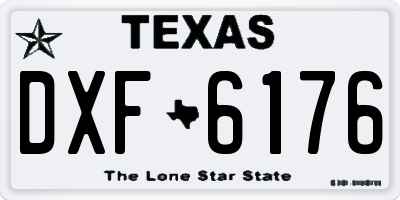TX license plate DXF6176