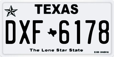 TX license plate DXF6178