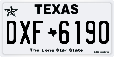 TX license plate DXF6190