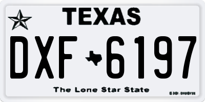 TX license plate DXF6197