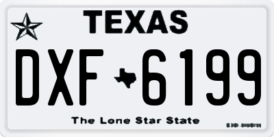 TX license plate DXF6199