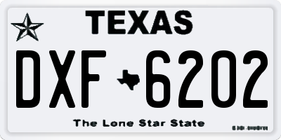 TX license plate DXF6202
