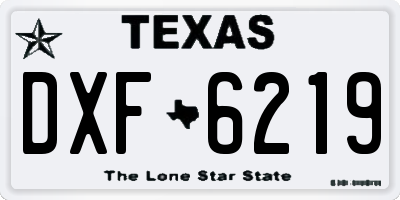 TX license plate DXF6219