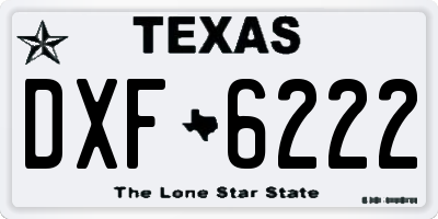 TX license plate DXF6222