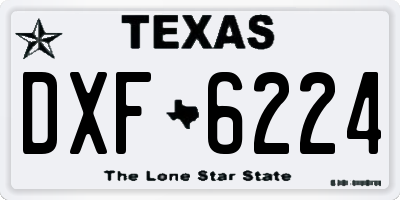 TX license plate DXF6224