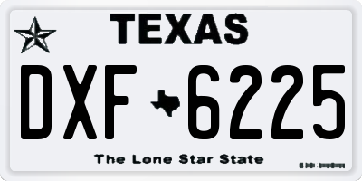 TX license plate DXF6225