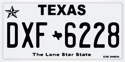 TX license plate DXF6228