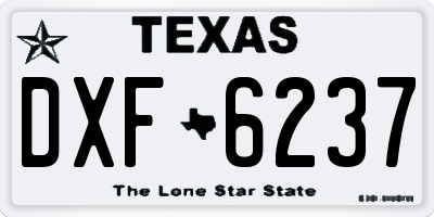 TX license plate DXF6237