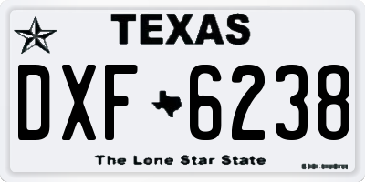 TX license plate DXF6238