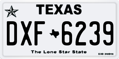 TX license plate DXF6239