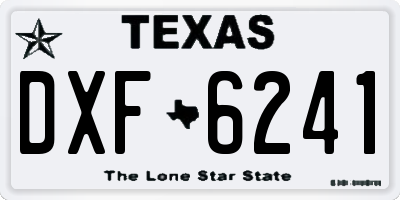TX license plate DXF6241