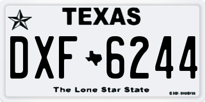 TX license plate DXF6244