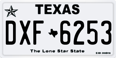 TX license plate DXF6253