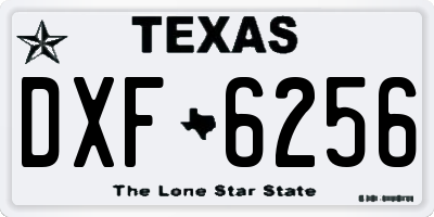 TX license plate DXF6256