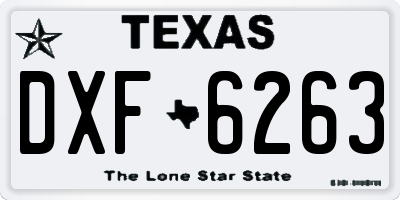 TX license plate DXF6263