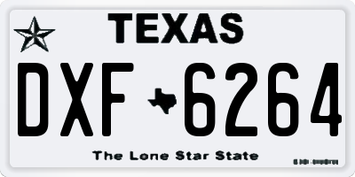 TX license plate DXF6264