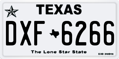 TX license plate DXF6266