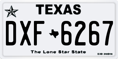 TX license plate DXF6267