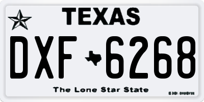 TX license plate DXF6268