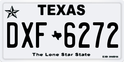 TX license plate DXF6272