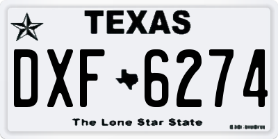 TX license plate DXF6274