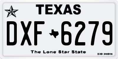 TX license plate DXF6279