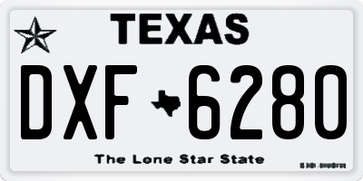 TX license plate DXF6280