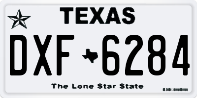 TX license plate DXF6284