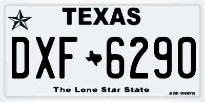 TX license plate DXF6290
