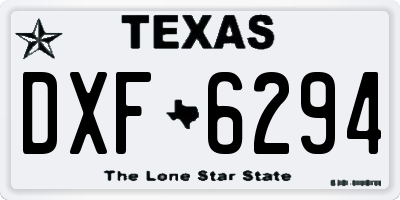 TX license plate DXF6294