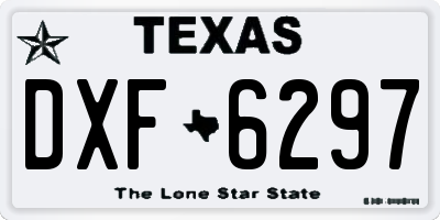 TX license plate DXF6297