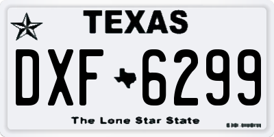 TX license plate DXF6299