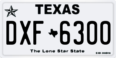 TX license plate DXF6300