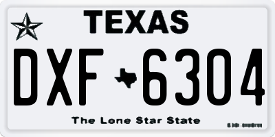 TX license plate DXF6304