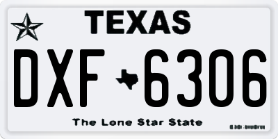 TX license plate DXF6306