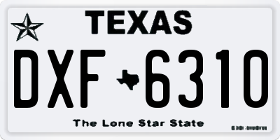 TX license plate DXF6310
