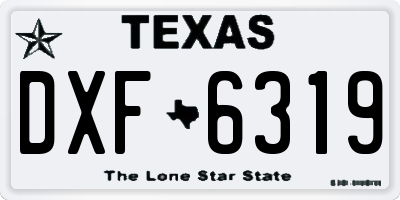 TX license plate DXF6319