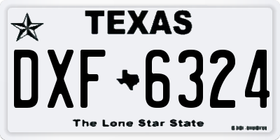 TX license plate DXF6324