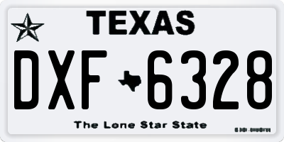 TX license plate DXF6328