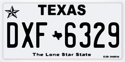 TX license plate DXF6329