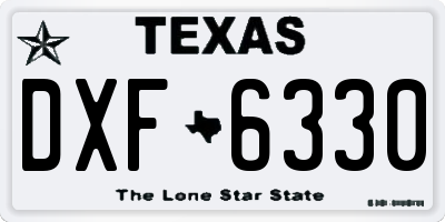 TX license plate DXF6330